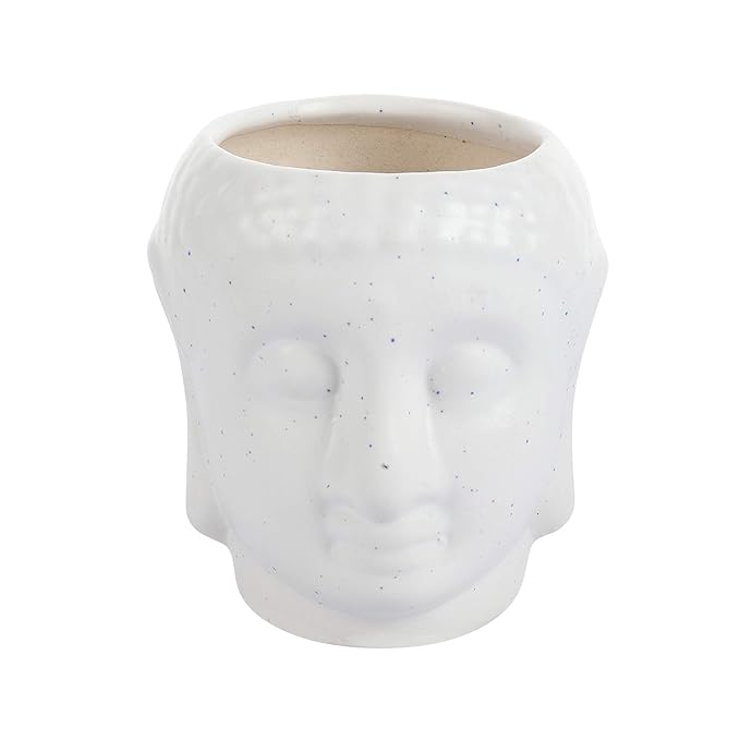 Ceramic Pot – Ceramic Buddha Planter Pot Self-Watering for Indoor Plants, Home & Office Décor FLAP9