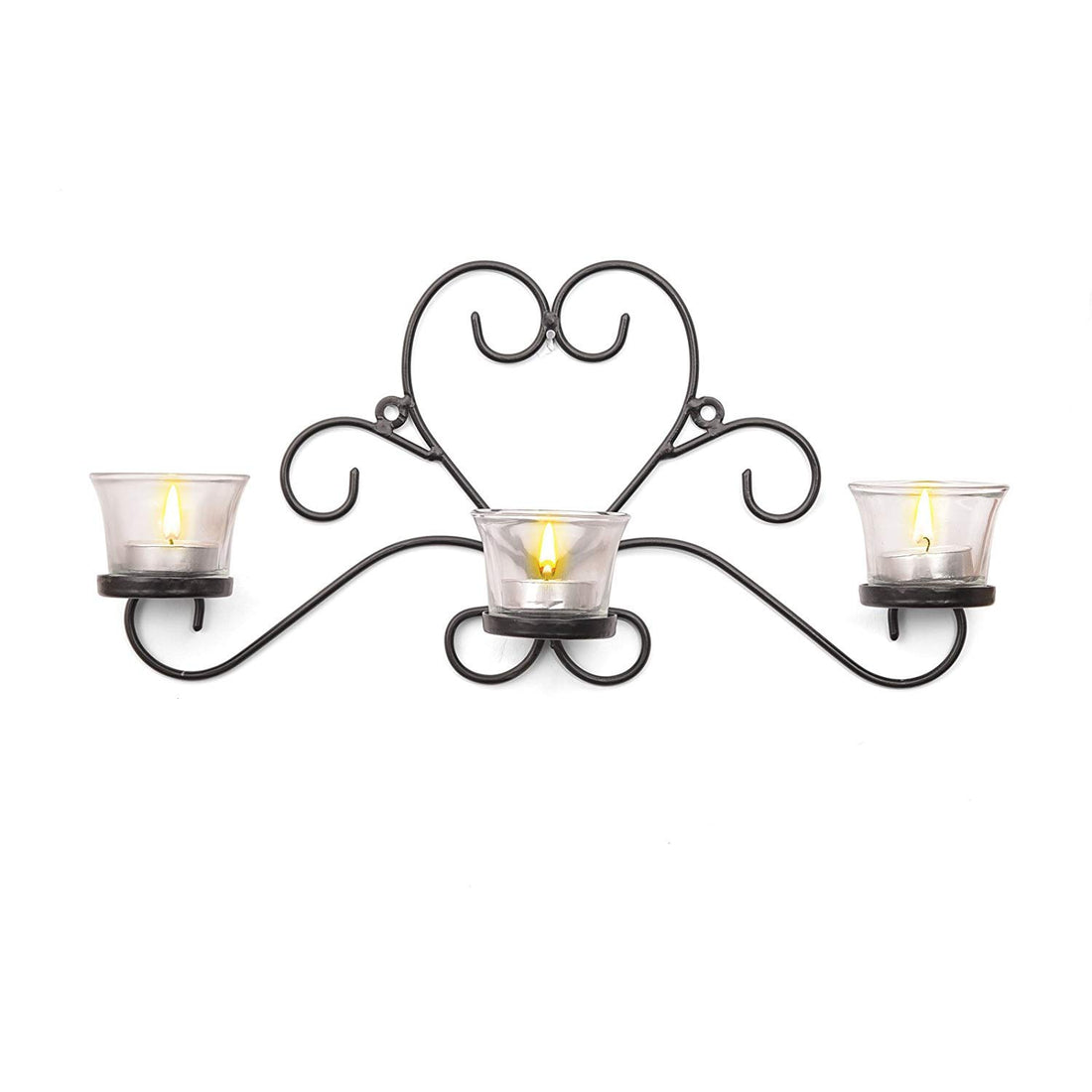 metier black iron wall candle holder 3 cups