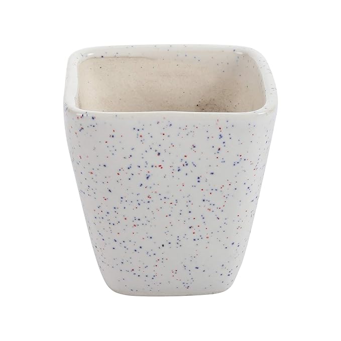 Home Décor Planter: White Ceramic Planter with Floral Design for Succulents FLAP9
