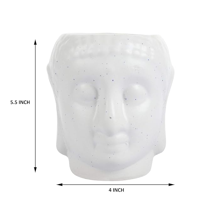 Ceramic Pot – Ceramic Buddha Planter Pot Self-Watering for Indoor Plants, Home & Office Décor FLAP9