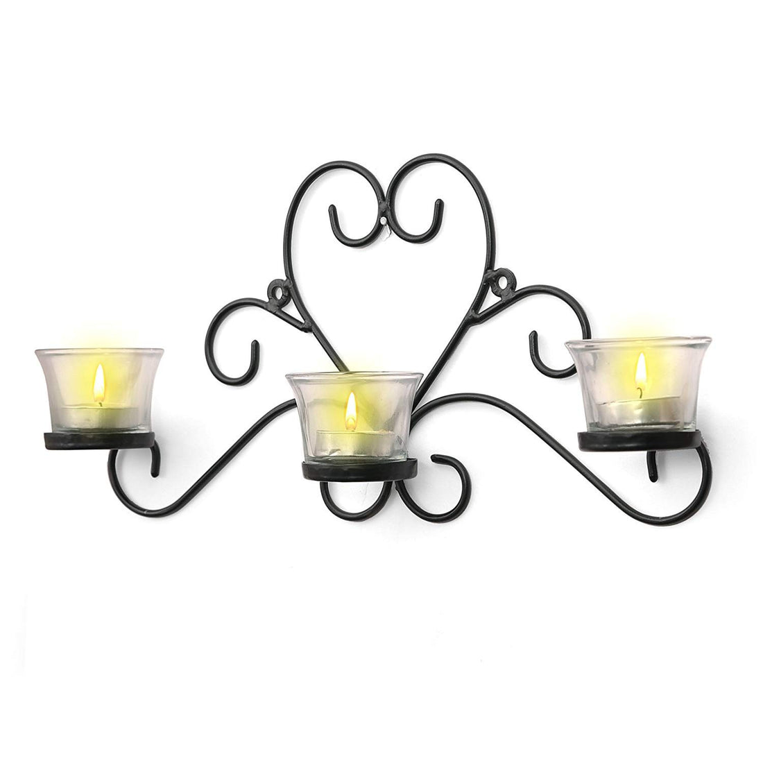 metier black iron wall candle holder 3 cups