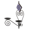 hand-painted ceramic tile candle holder