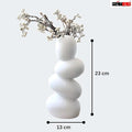 Flap9 White Ceramic Vase for Flowers, Pampas Grass & Home Office Decoration FLAP9