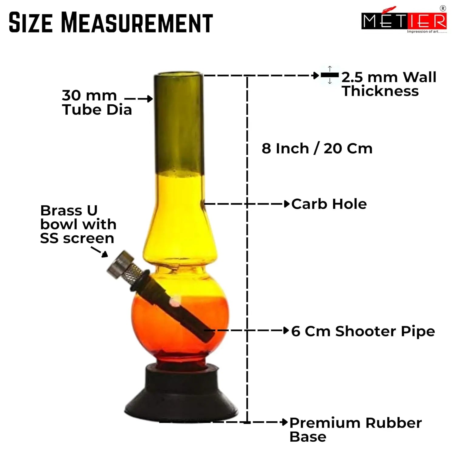 moksha 8 inch rasta acrylic bong