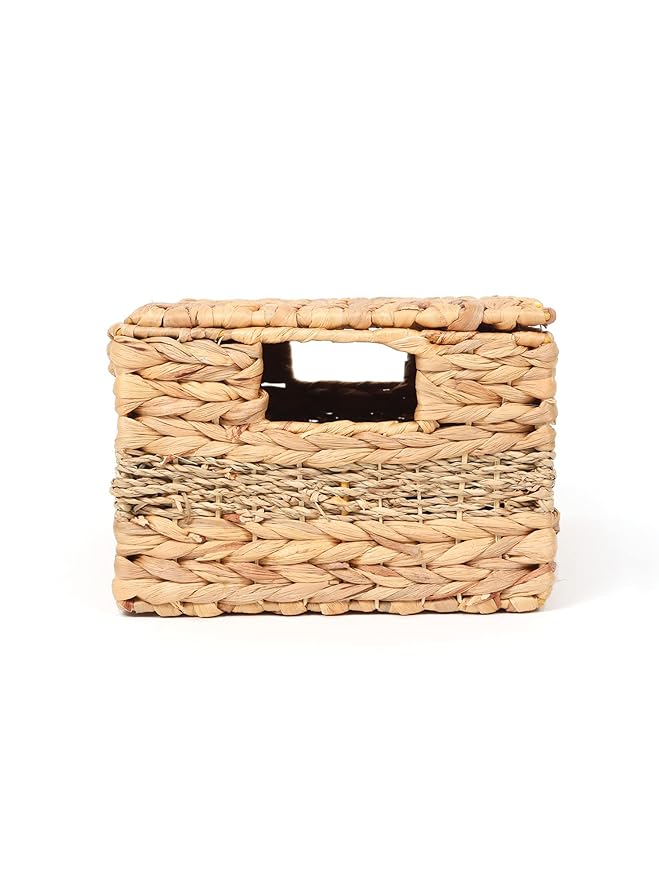 Flap9 Habere India Wicker Lid Storage Basket – Bathroom, Wardrobe & Home Organizer FLAP9