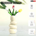 Flap9 White Ceramic Vase for Flowers, Pampas Grass & Home Office Decoration FLAP9