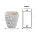 Home Décor Planter: White Ceramic Planter with Floral Design for Succulents FLAP9