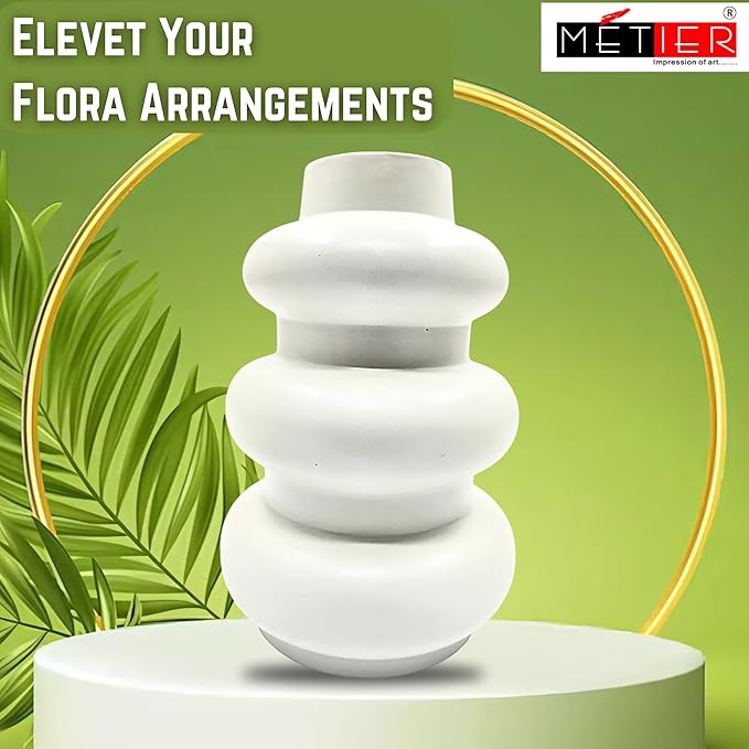 Flap9 Ceramic Flower Vase for Home, Office & Living Room Décor – Waterproof, Earthy FLAP9