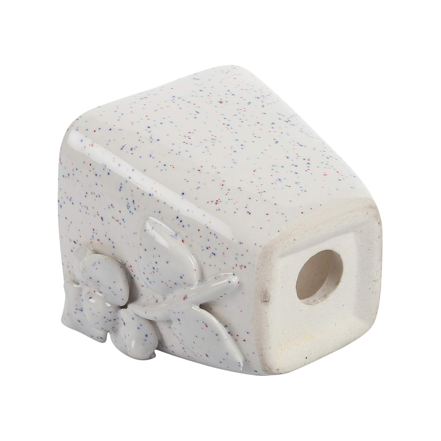 Home Décor Planter: White Ceramic Planter with Floral Design for Succulents FLAP9