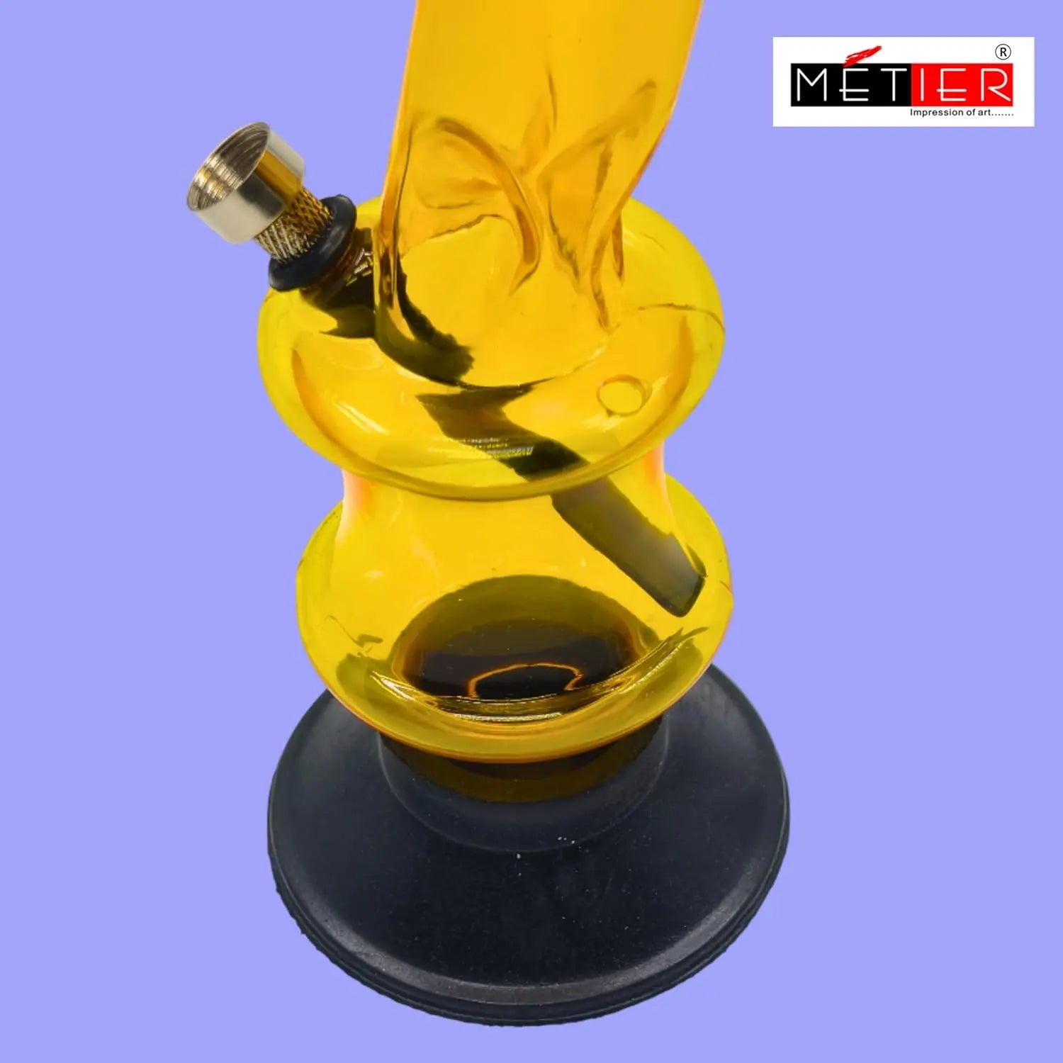 side profile of 30cm transparent yellow bong