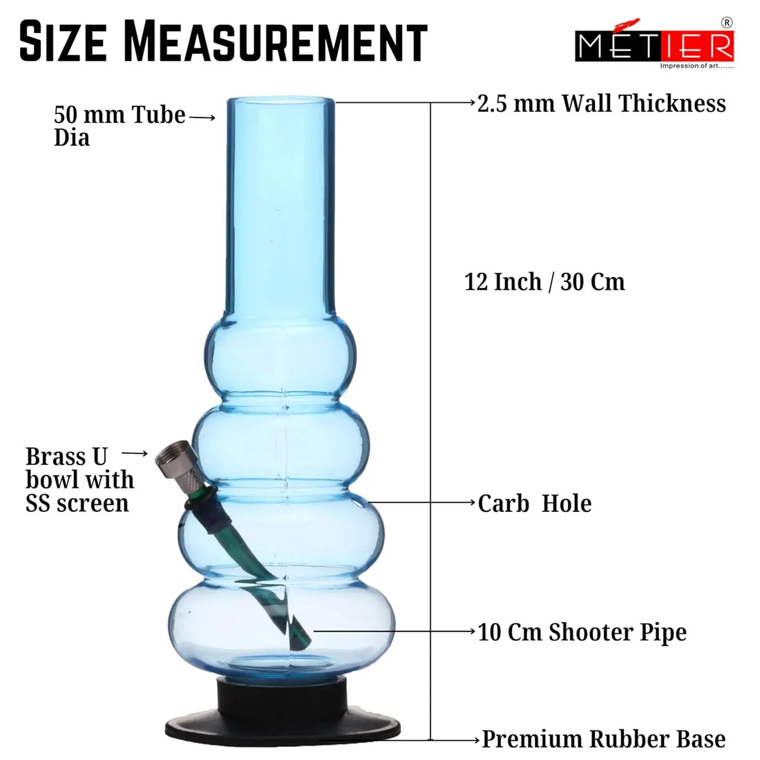 moksha 12 inch 4 bulb bong