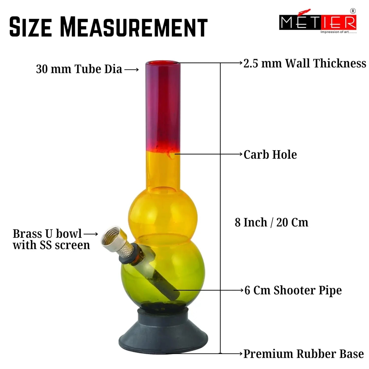 transparent rasta acrylic waterpipe