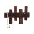 wooden wall hook rack with six metal hooks