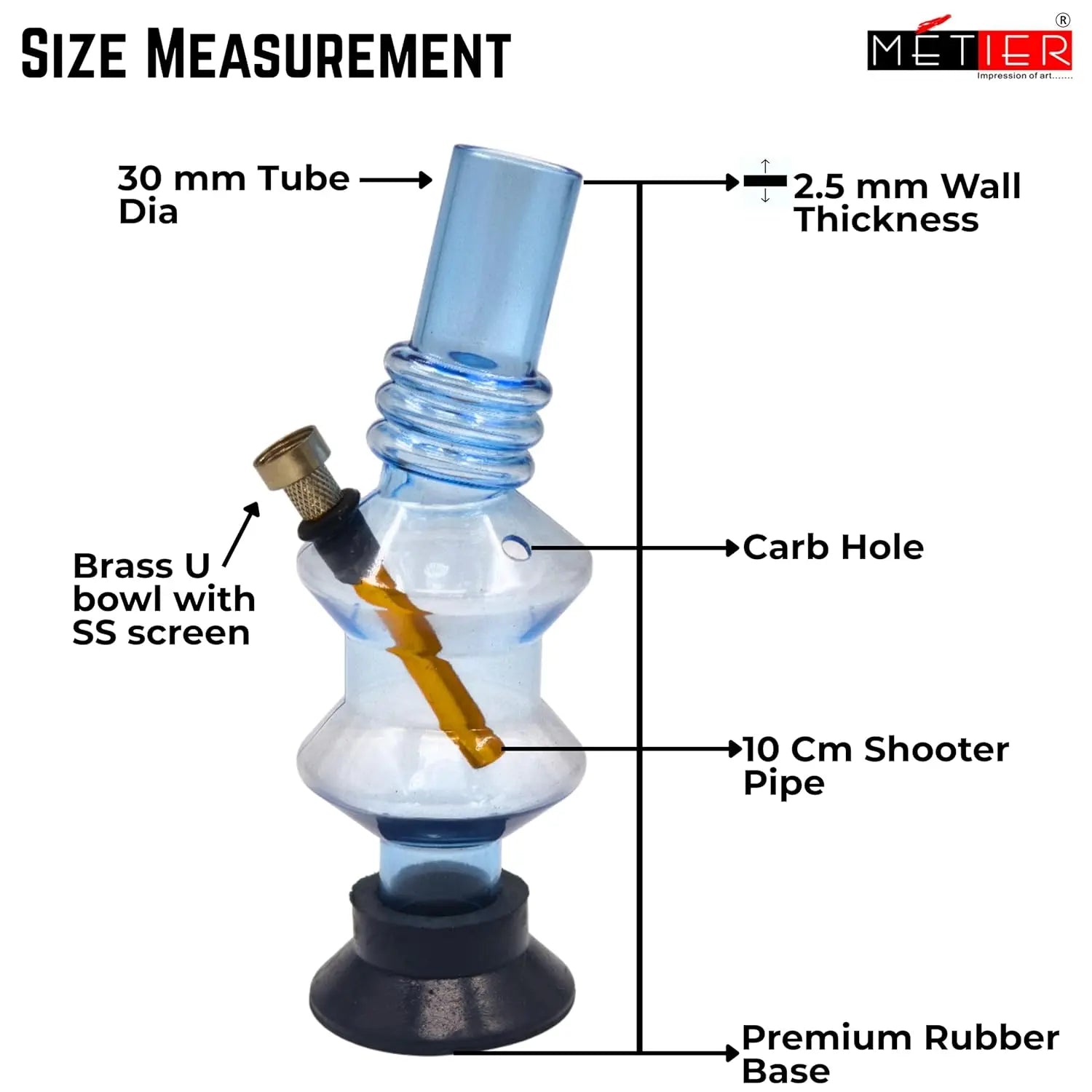 transparent sky blue waterpipe