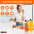 METIER 1000ml Borosilicate Glass Water Bottle – Pack of 2 FLAP9