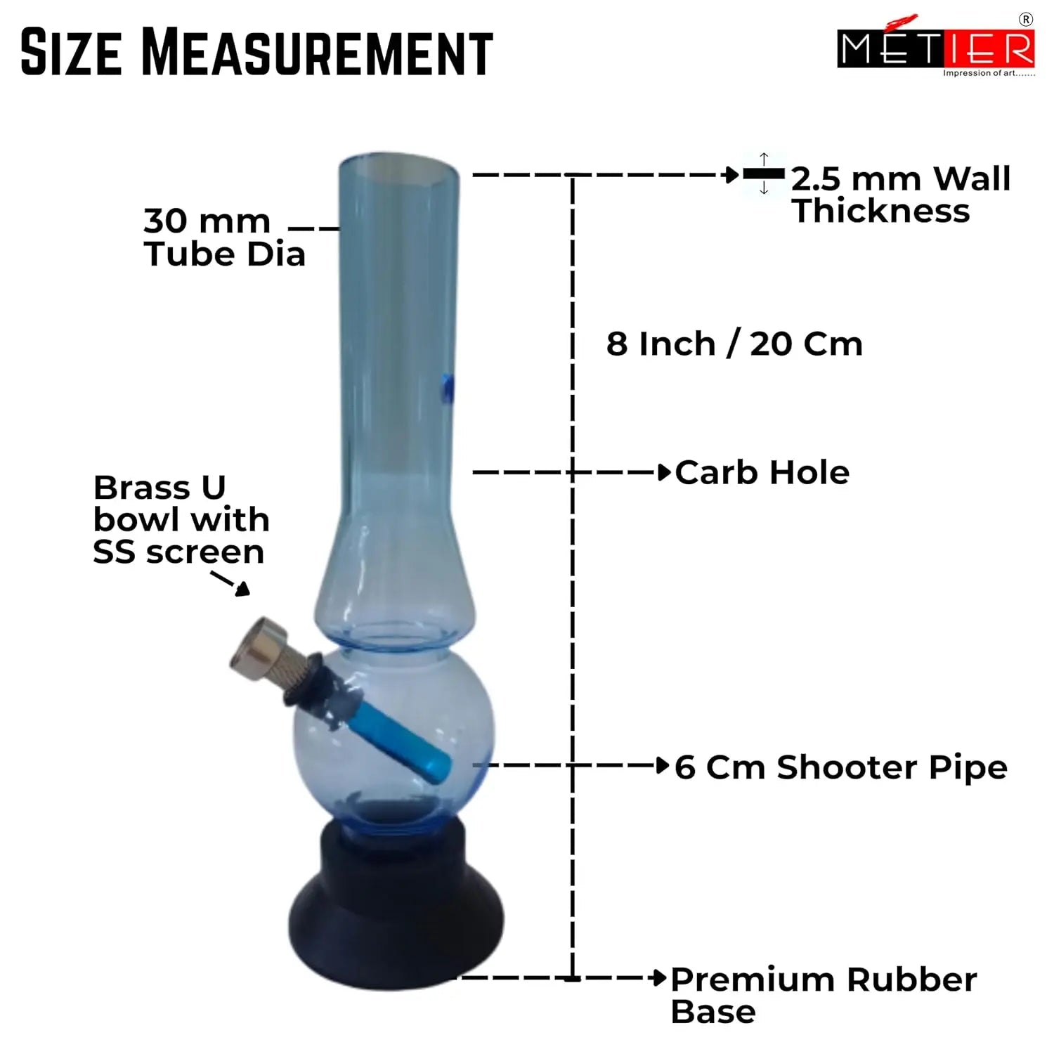 compact 20cm acrylic bong