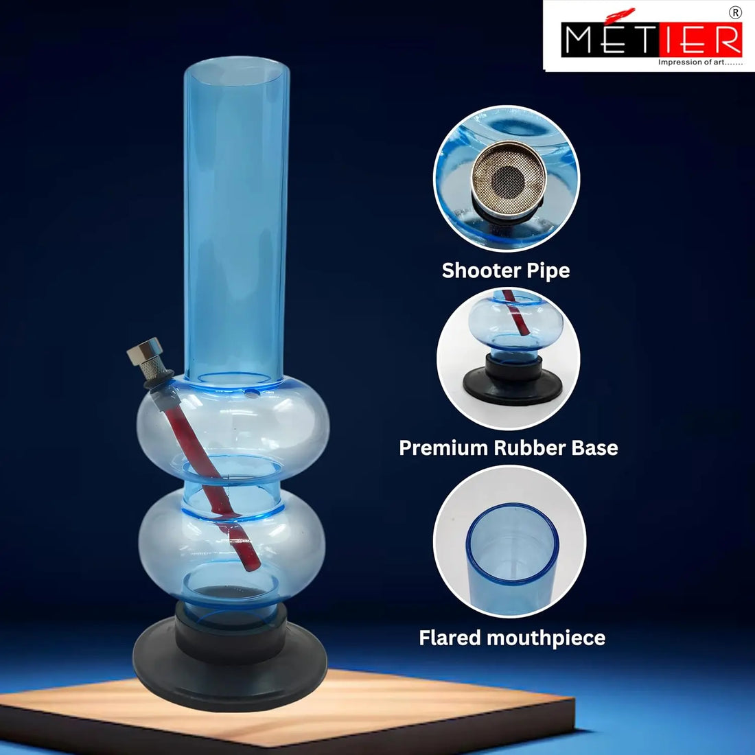 full body image of acrylic smoking waterpipe