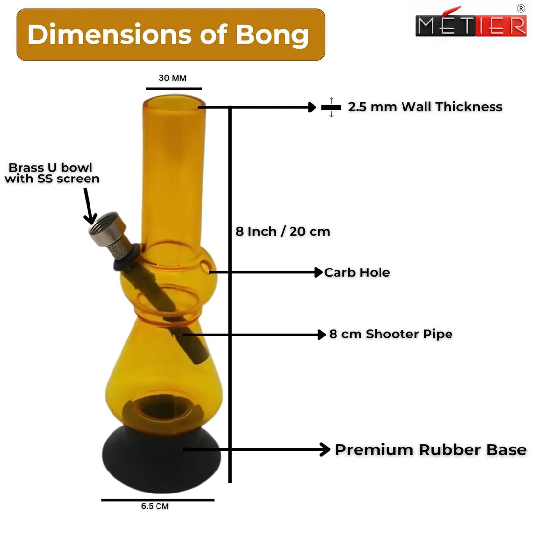 small yellow bong with shooter