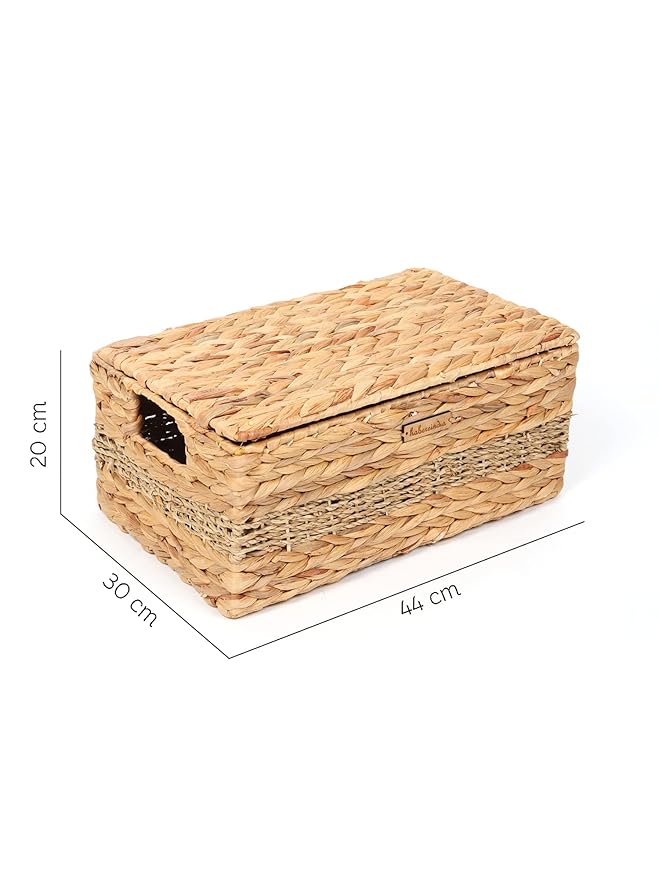 Flap9 Habere India Wicker Lid Storage Basket – Bathroom, Wardrobe & Home Organizer FLAP9