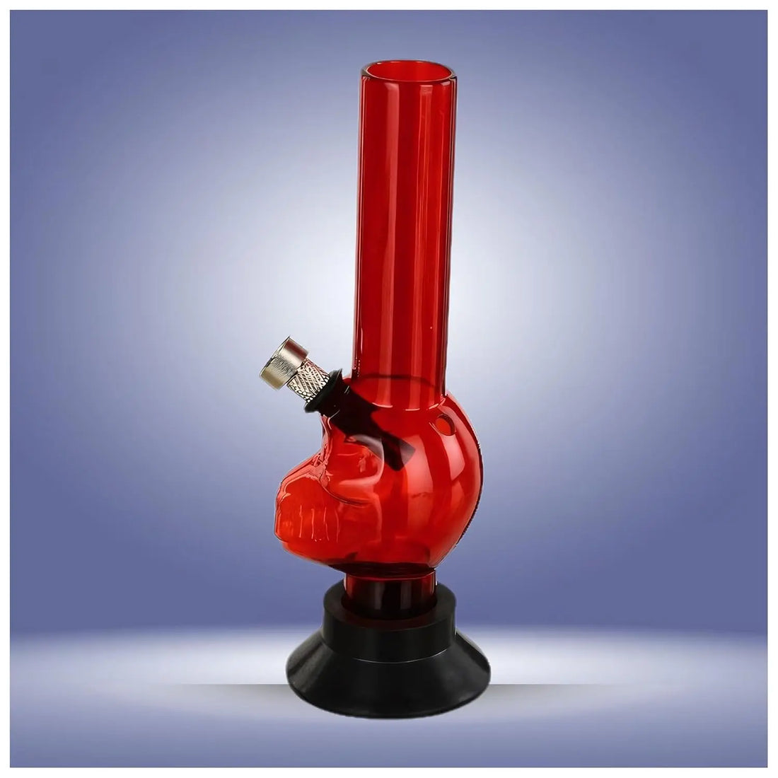 moksha 8 inch transparent red acrylic mini bong