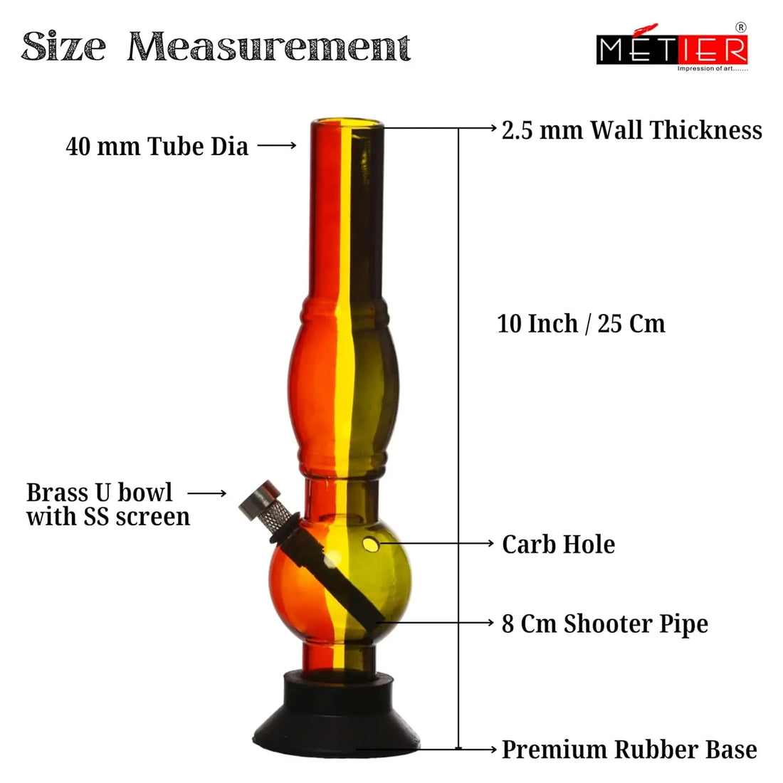 moksha 10 inch rasta acrylic water bong