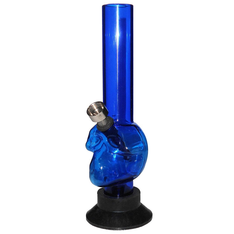 Moksha 8" Transparent Blue Acrylic Mini Hookah Bong (3cm OD)