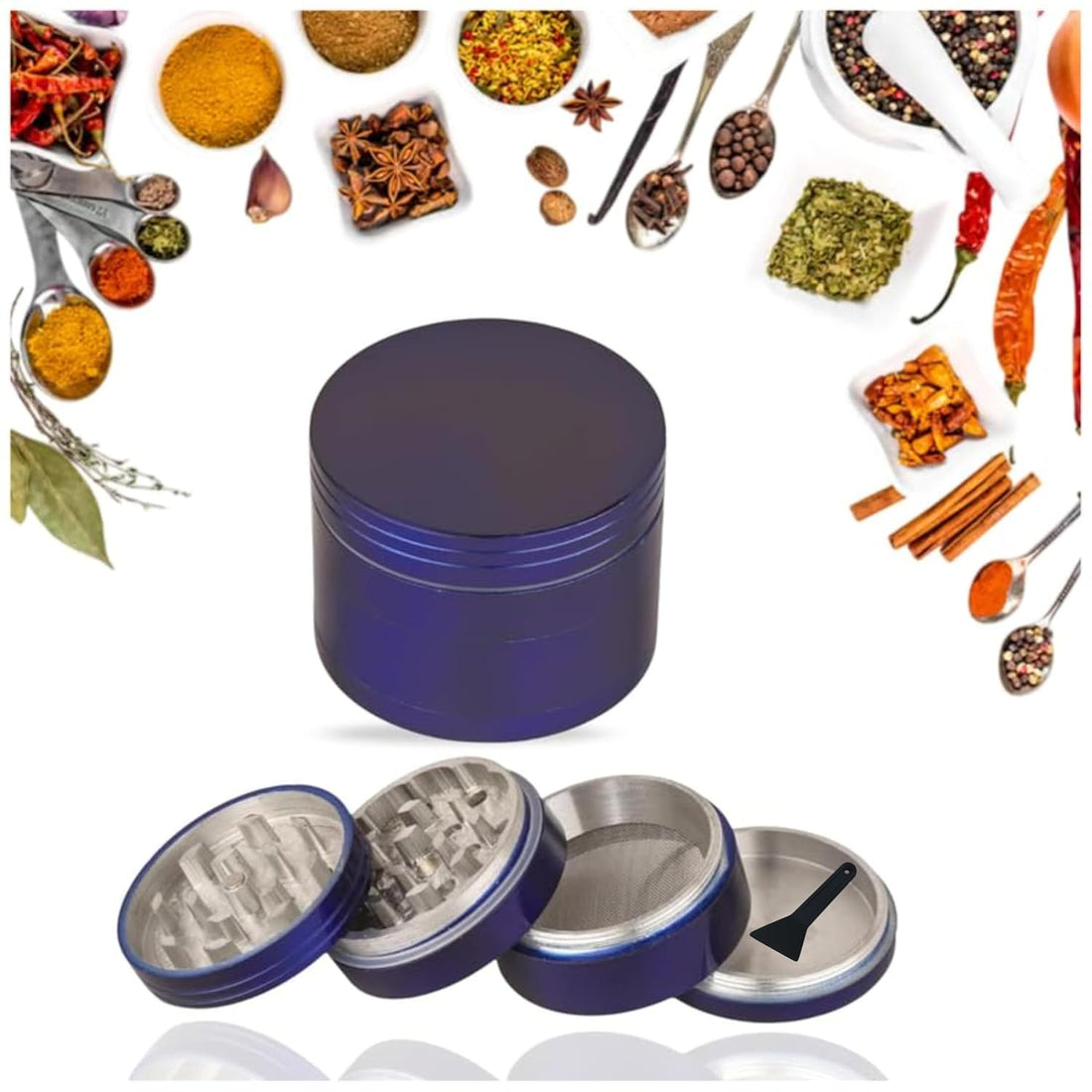 Moksha 50mm blue herb grinder