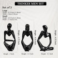 Modern Art Thinker Set of 3 - Black Premium Décor for Living Room & Office - FLAP9