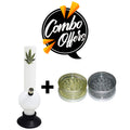 Flap9 10 Inch Milky White Acrylic Bong with 2 Inch White Cap Acrylic Grinder – Combo Deal Moksha Bongs