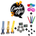 Moksha 12 inch multicolor acrylic bong with 4 aluminum shooters, herb grinder and smoking accessories