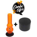 Moksha 12 inch double bulb acrylic bong transparent orange with high gloss finish