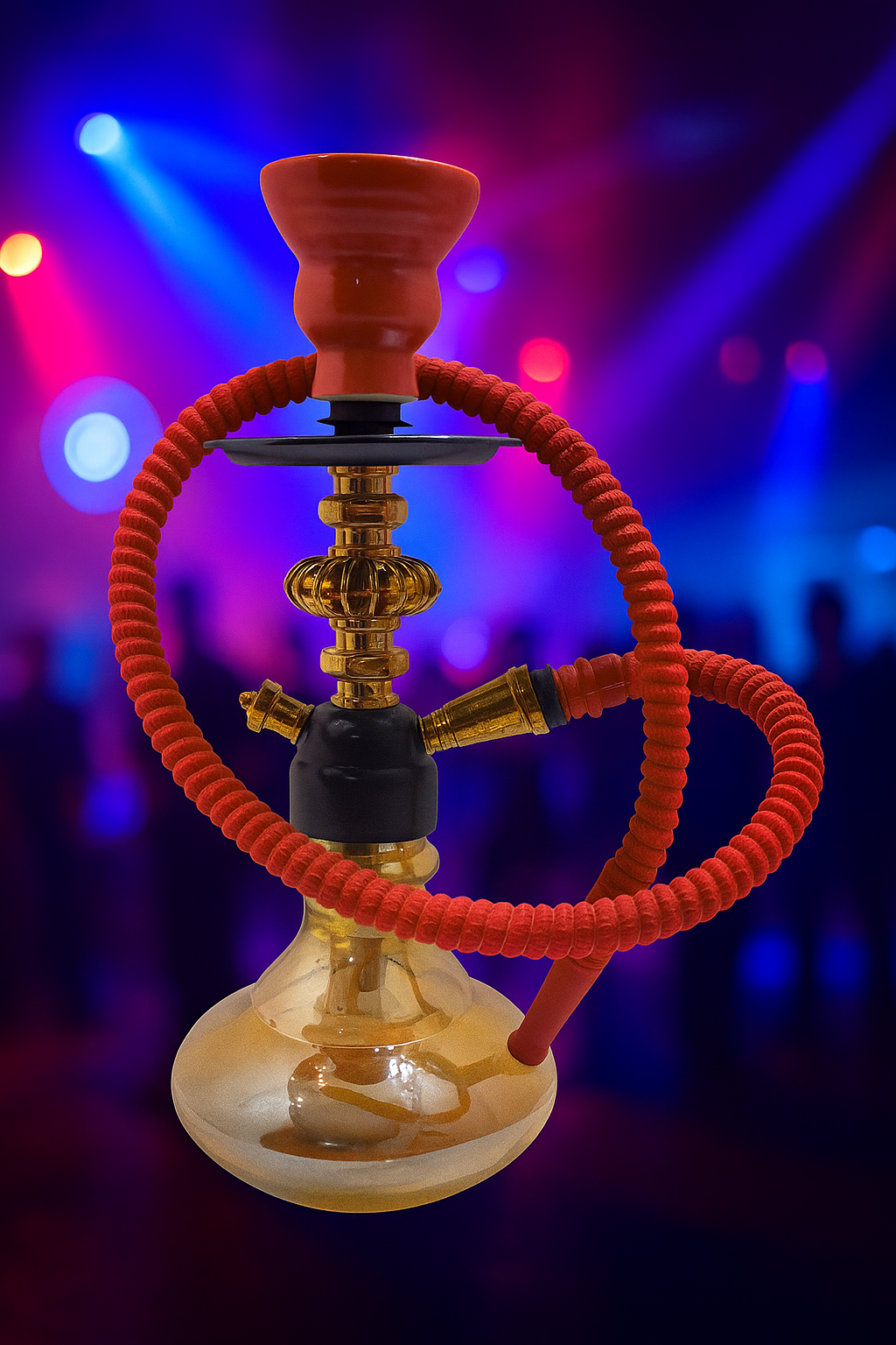Moksha 11 Inch Glass Metal Smoking Hookah (29 Cm, Red) Moksha Bongs