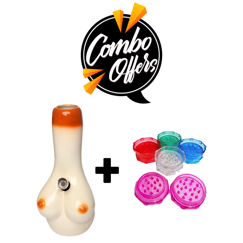 Moksha 7 inch Half Woman Ceramic Bong smoking waterpipe
