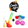 8 inch Rasta color glass smoking bong with classic design