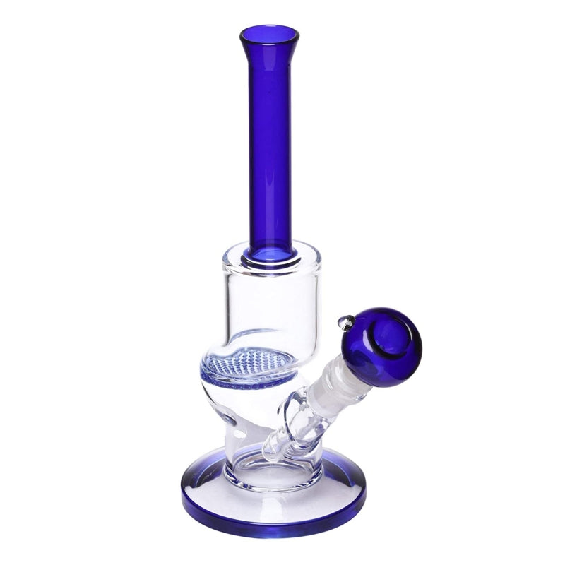Moksha 10 inch glass honeycomb smoking hookah bong pipe and shooter (25cm, blue)