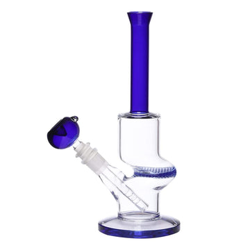 Moksha 10 inch glass honeycomb smoking hookah bong pipe and shooter (25cm, blue)