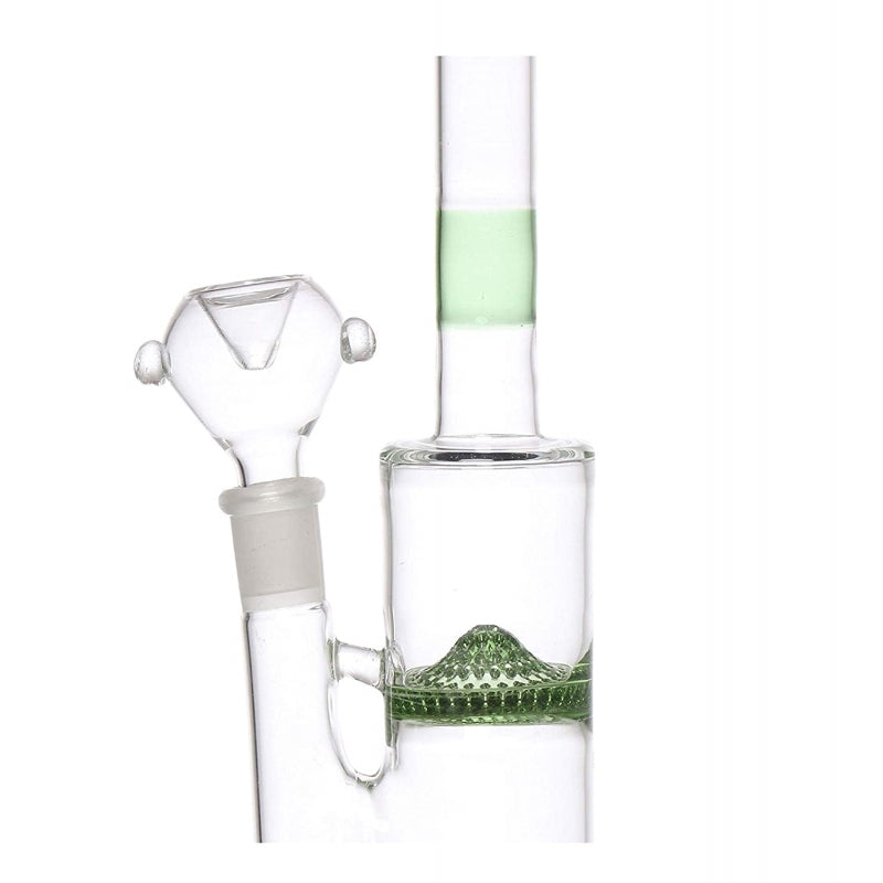 Moksha 10" Glass Bong with Strawberry Shape Honeycomb (26cm, Green)