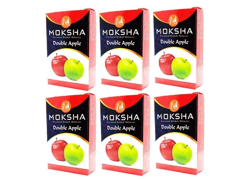 Moksha Double Apple Herbal Hookah Flavor | (50 g, pack of 6) Moksha Bongs