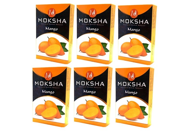 Moksha Mango Herbal Hookah Flavor – 6 x 50g Nicotine-Free Packs Moksha Bongs