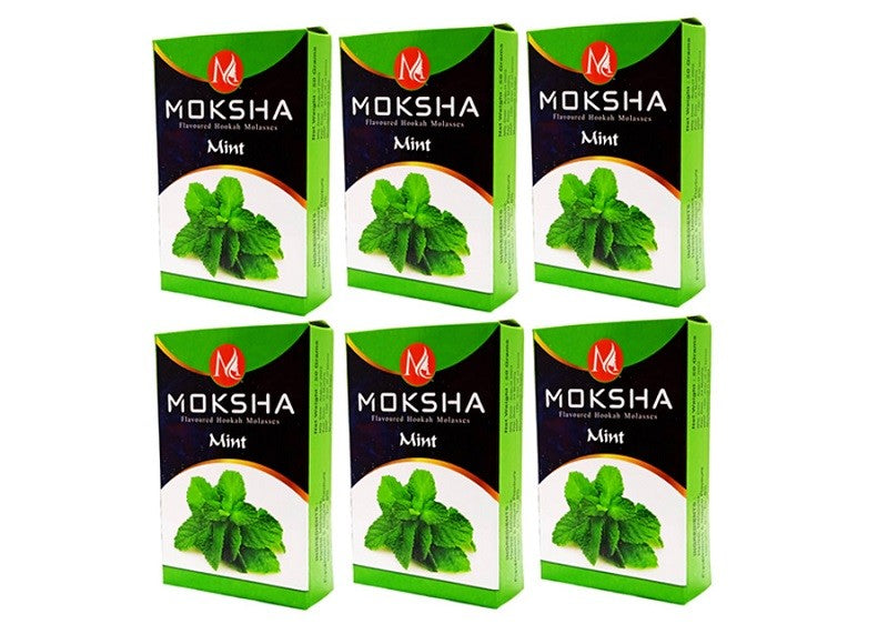 Moksha herbal mint hookah flavor pack of 6