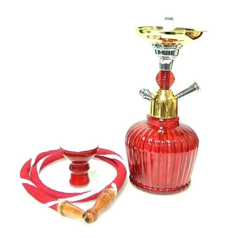 Premium Moksha 12 inch glass hookah with nicotine-free herbal mix and accessories