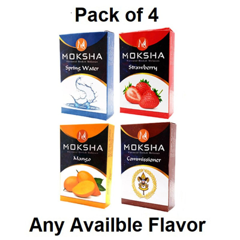 Flap9 Herbal Hookah Mix (4pc), Charcoal (2 Rolls) & 9" Glass Hookah with Metal Ash Catcher & Ceramic Bowl (Orange) Moksha Bongs