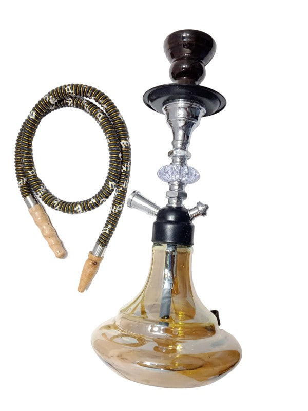 FLAP9 Herbal Hookah Set – 14 Inch Black Glass Hookah, 6 Flavors, 5 Rolls Charcoal Moksha Bongs