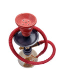 FLAP9 11 Inch Red & Gold Glass Hookah with Herbal Mix (6pc) & Charcoal (5 Rolls) Moksha Bongs