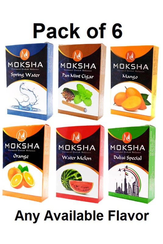 Flap9 21 Inch Glass Hookah with Herbal Mix, 6 Flavors & 5 Charcoal Rolls Set Moksha Bongs