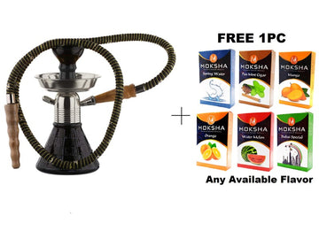 Small hookah with ash catcher and metal plate