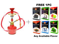 Portable 12 inch red glass hookah for smooth smoking