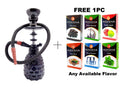 Glass hookah with ceramic bowl and ash catcher