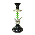 Moksha 11 inch black glass metal hookah with ceramic bowl