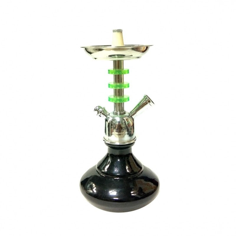 Stylish black glass hookah with pipe and 50g herbal flavor